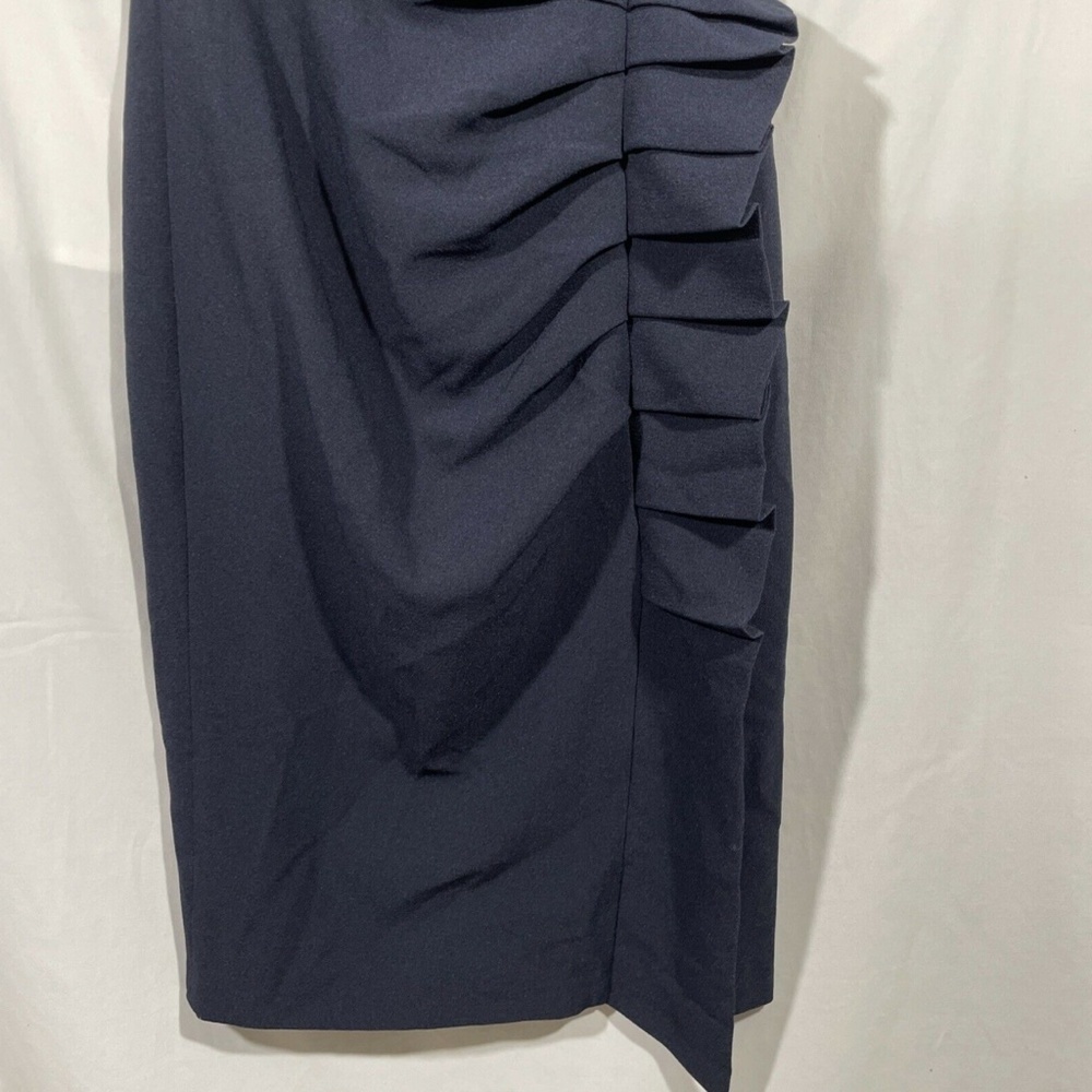 NWT Eliza J [ 4 ] Off‎ the Shoulder Pleat Ruched Dress in Navy Blue - Picture 8 of 12